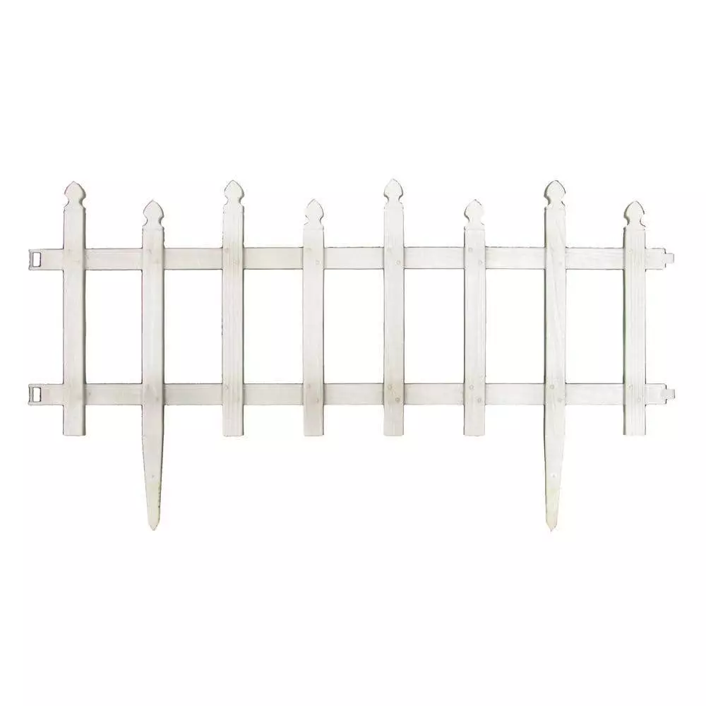 Vigoro 12 in. H White Classic Picket Style Plastic Garden Fence 3 Vigoro 12 in. H White Classic Picket Style Plastic Garden Fence