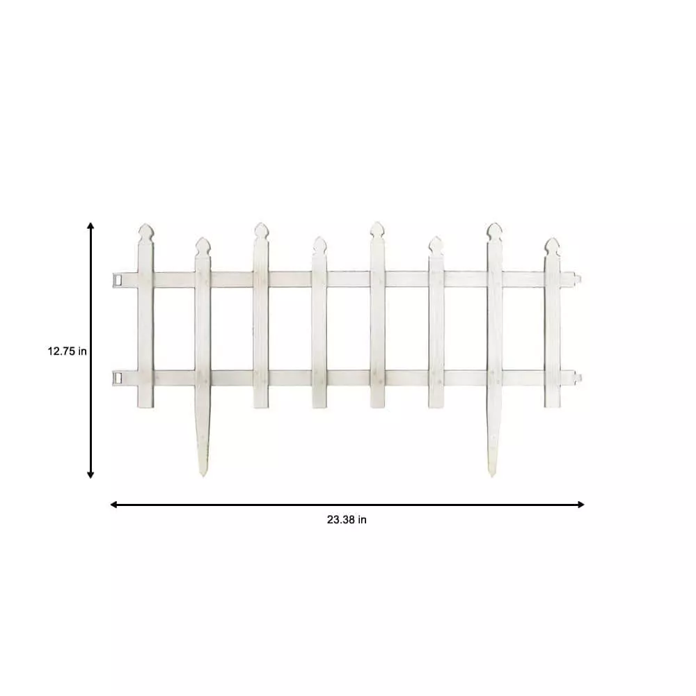 Vigoro 12 in. H White Classic Picket Style Plastic Garden Fence 4 Vigoro 12 in. H White Classic Picket Style Plastic Garden Fence - Image 2