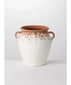 SULLIVANS White Ceramic Speckled Pot