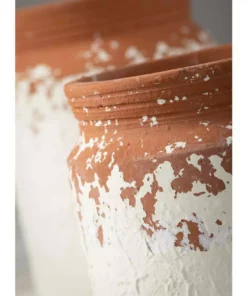 SULLIVANS White Ceramic Speckled Container (Set of 2) -Outdoor Plant Life white sullivans plant pots cm2936 4f 1000