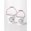 SULLIVANS White Joy Snowflake Metal Bucket (Set of 2) -Outdoor Plant Life white sullivans plant pots met1751 64 1000