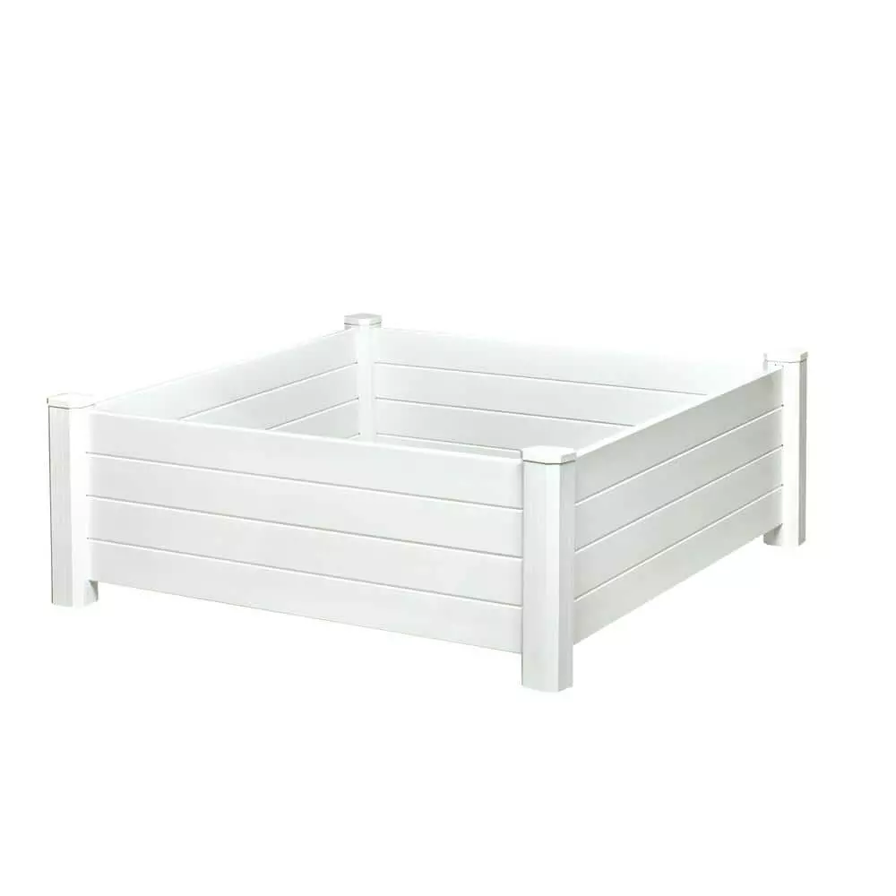 Vigoro 4 ft. x 4 ft. x 15 in. White Vinyl Raised Garden Bed 7 Vigoro 4 ft. x 4 ft. x 15 in. White Vinyl Raised Garden Bed - Image 5