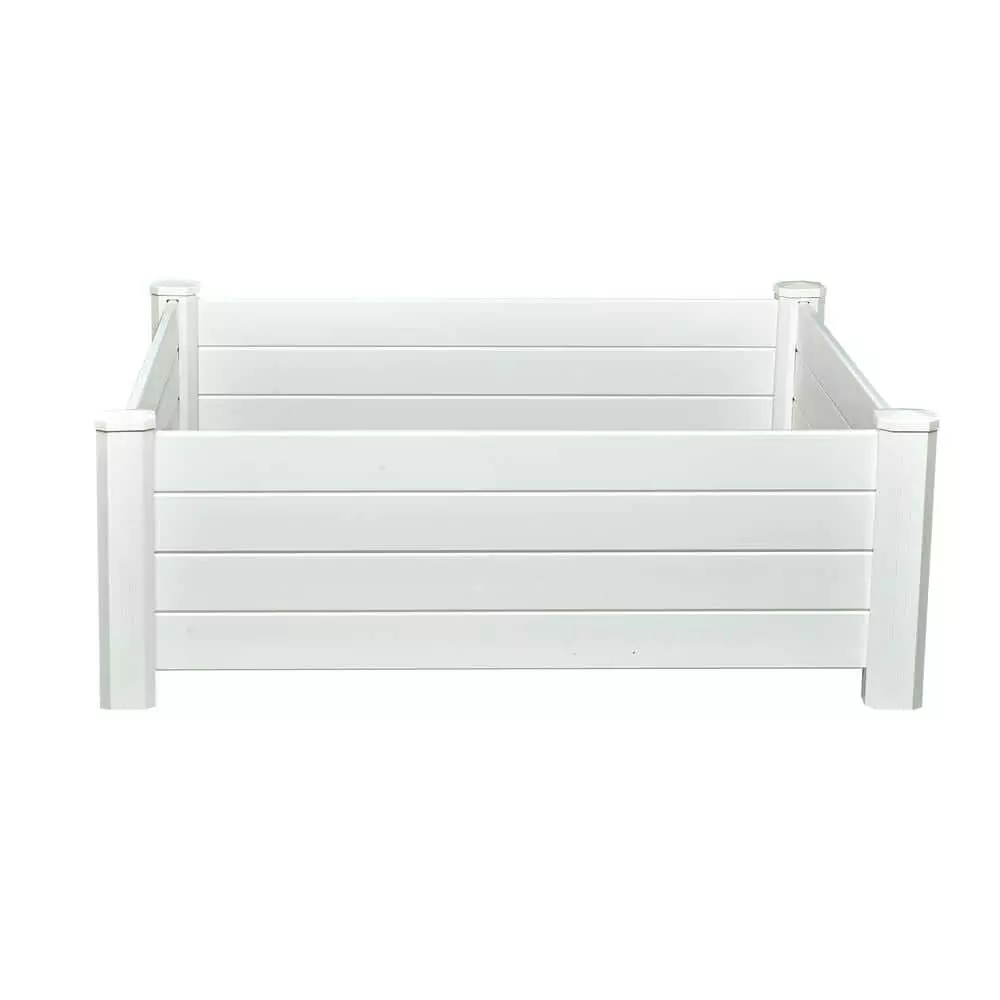 Vigoro 4 ft. x 4 ft. x 15 in. White Vinyl Raised Garden Bed 8 Vigoro 4 ft. x 4 ft. x 15 in. White Vinyl Raised Garden Bed - Image 6